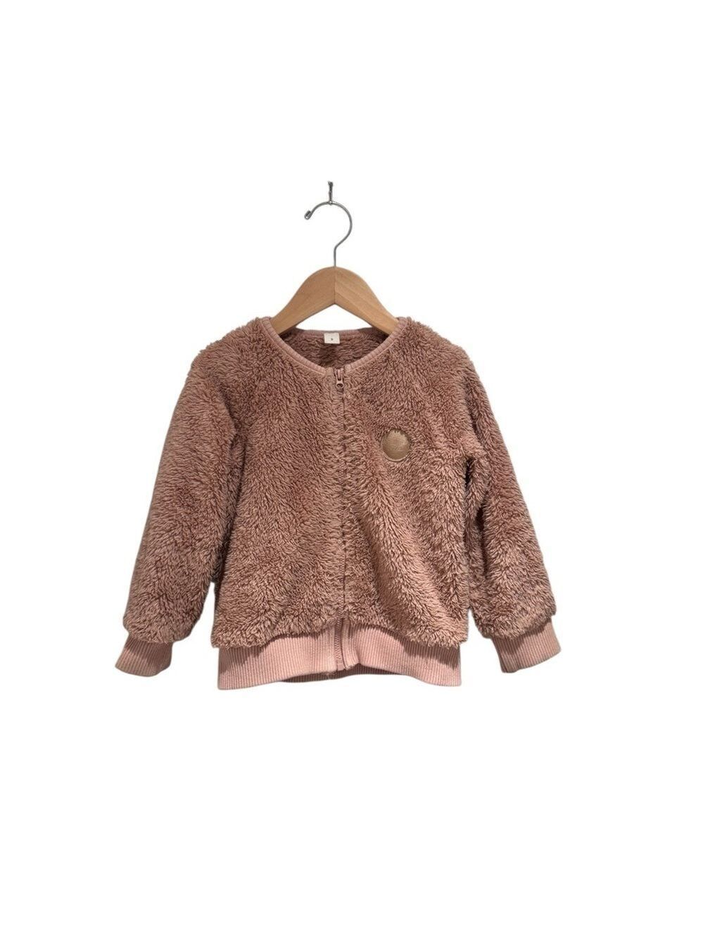 Huxbaby Pink Plush Sweater Jacket - size 3